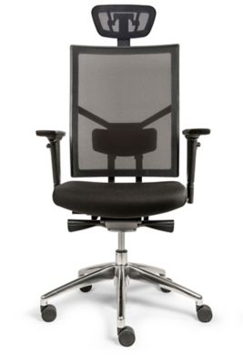 Bürostuhl Mentor | Ergonomisch | Netzrücken | Ohne Kopfstütze | Nylongestell | schwarz | Certeo