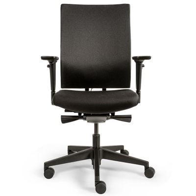 Bürostuhl Mentor | Ergonomisch | Stoffbezug | Ohne Kopfstütze | Nylongestell | schwarz | Certeo