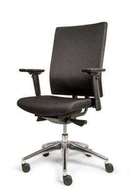Bürostuhl Mentor | Ergonomisch | Stoffbezug | Ohne Kopfstütze | Nylongestell | schwarz | Certeo