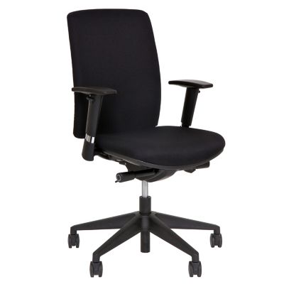 Bürostuhl Garant | Ergonomisch | Stoffbezug | Ohne Kopfstütze | Aluminiumgestell | schwarz | Certeo