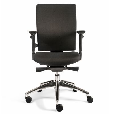 Bürostuhl Wizard | Ergonomisch | Stoffbezug | Ohne Sitzneigungsfunktion | Nylongestell | schwarz | Certeo