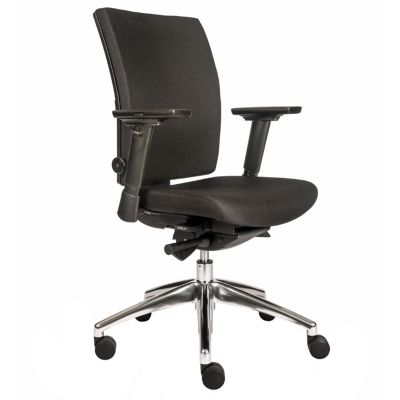 Bürostuhl Wizard | Ergonomisch | Stoffbezug | Ohne Sitzneigungsfunktion | Nylongestell | schwarz | Certeo