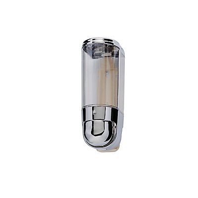 Mini distributeur de savon liquide | ABS-Polycarbonate | chrome-étendard | 0,3 litres | 55x80x160 | Basica  | 1 pièce | medial