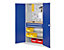 RasterPlan Lochplatteenschrank mit 2x Schubladen, 2x Fachböden und Werkbank | HxBxT 1950 x 1000 x 600 mm | Blau