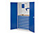 RasterPlan Lochplatteenschrank mit 9x Schubladen und Fachboden | HxBxT 1950 x 1000 x 600 mm | Blau