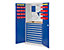RasterPlan Schlitzplattenschrank mit 9x Schubladen und Fachboden | HxBxT 1950 x 1000 x 600 mm | Blau