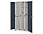 RasterPlan Vertikalschrank  Modell 85, 1950 x 1000 x 600 mm, RAL 7035/7016 | Türinnenseite: RasterPlan Lochplatten | 3 Auszüge Lochplatten