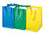 Recycling-Taschen | 3er Set | Blau, Gelb, Grün | Certeo