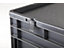 EURO-Behälter | mit Deckel | Verkehrsschwarz RAL 9017 | Kunststoff | Wände und Boden geschlossen | HxBxL 13,5 x 30 x 40 cm | Certeo