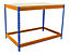Werkbank Simonwork | 2 Fachböden | HxBxT 90 x 120 x 60 cm | Traglast 400 kg | Blau, Orange | Simon Rack