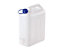 Kunststoffkanister mit Ablasshahn | Weiß/Transparent | 5 l | Certeo