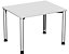 Schreibtisch | Manuell höhenverstellbar | BxTxH   1000 x 800 x 680-800 mm | Nussbaum-Silber | Geramöbel