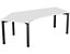 Eckschreibtisch 135° | Manuell höhenverstellbar | Ecke links | BxTxH  2166 x 1130 x 680-800 mm | Weiß-Silber | Geramöbel