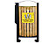 Poubelle façade bois - 2 x 60 l - avec cendrier 3 l - tri divers/plastique et métal - Bois / Acier jaune - ARKEA | Rossignol