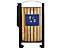 Poubelle façade bois - 2 x 60 l - avec cendrier 3 l - tri divers/plastique et métal - Bois / Acier jaune - ARKEA | Rossignol