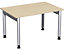 Schreibtisch | Manuell höhenverstellbar | BxTxH  1200 x 800 x 680-820 mm | Nussbaum-Silber | Geramöbel