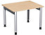 Schreibtisch | Manuell höhenverstellbar | BxTxH  1000 x 800 x 680-820 mm | Buche-Silber | Geramöbel