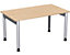 Schreibtisch | Manuell höhenverstellbar | BxTxH  1400 x 800 x 680-820 mm | Weiß-Silber | Geramöbel