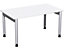 Schreibtisch | Manuell höhenverstellbar | BxTxH  1400 x 800 x 680-820 mm | Weiß-Silber | Geramöbel