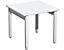 Schreibtisch | Manuell höhenverstellbar | BxTxH  800 x 800 x 680-860 mm | Weiß-Silber | Geramöbel