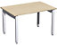 Schreibtisch | Manuell höhenverstellbar | BxTxH  1200 x 800 x 680-860 mm | Weiß-Silber | Geramöbel