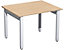 Schreibtisch | Manuell höhenverstellbar | BxTxH  1000 x 800 x 680-860 mm | Weiß-Silber | Geramöbel