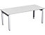 Schreibtisch | Manuell höhenverstellbar | BxTxH  1800 x 800 x 680-860 mm | Lichtgrau-Silber | Geramöbel