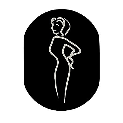 Plaque de signalisation femme | Aluminium | Noir | 120x160 | Pittonoir  | 1 pièce | medial