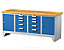 Arbeitstisch mit Unterbau | 10 Schubladen, 2 Schränke | Länge 2000 mm | Certeo