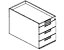 fm büromöbel Unterschrank - HxBxT 540 x 434 x 800 mm, 1 Utensilienschub, 3 Materialschübe, Buche-Dekor