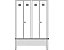 Wolf Kleiderspind mit vorgebauter Bank - Vollwand-Türen, Abteilbreite 600 mm, 2 Abteile - blaugrau