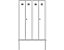 Wolf Kleiderspind mit untergebauter Bank - Vollwand-Türen, Abteilbreite 600 mm, 2 Abteile - lichtgrau