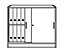 TINO Armoire à portes coulissantes, 1 tablette, 2 hauteurs classeurs corps et porte gris clair