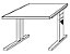 Hammerbacher FINO Schreibtisch mit C-Fußgestell - höhenverstellbar 680 – 760 mm, BxT 800 x 800 mm - Buche-Dekor | OSO8/6
