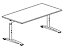 Schreibtisch mit C-Fußgestell - höhenverstellbar 650 – 850 mm, Breite 1200 mm, lichtgrau