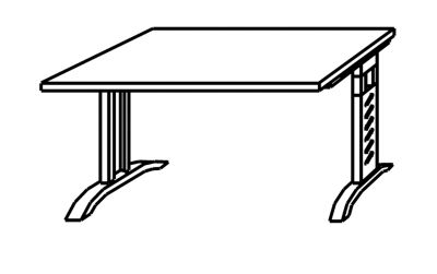 HAMMERBACHER Schreibtisch – 1200 mm Breite und C-Fuß-Gestell - weiß | KS12/W