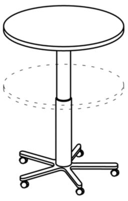 HAMMERBACHER ANNY Table de réunion - rond, hauteur réglable - gris clair | ST08/5/C