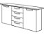 EUROKRAFTpro STATUS Sideboard, 2 Türen, 4 Schubladen, HxBxT 860 x 1500 x 400 mm lichtgrau