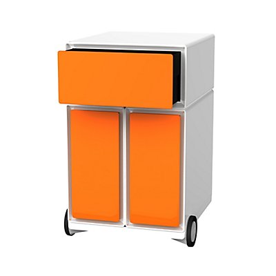 Paperflow Büro Rollcontainer - mit 3 orangene Schubladen, HxBxT 642x390x436 mm