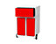 Paperflow Büro Rollcontainer - mit 3 orangene Schubladen, HxBxT 642x390x436 mm