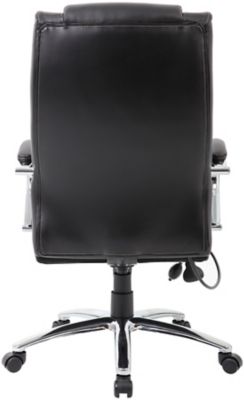 Chefsessel Postu | Mit Lederbezug | Chromgestell | Schwarz | Certeo