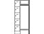 Wolf Schließfachgarderoben-System - 5 Abteile links, 5 Kleiderbügel - Gesamtbreite 750 mm, Fachbreite 298 mm, basaltgrau/lichtgrau