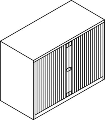 Bisley Rollladenschrank - horizontal, lichtgrau ähnlich RAL 7035 - HxB 695 x 1000 mm, 1 Fachboden | ET410/06/1S.LGAV7