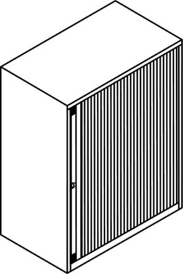 Bisley Rollladenschrank - horizontal, lichtgrau ähnlich RAL 7035 - HxB 695 x 1000 mm, 1 Fachboden | ET410/06/1S.LGAV7