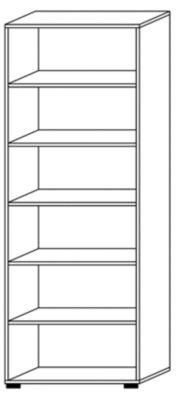 HAMMERBACHER Rayonnage de bureau - 5 tablettes, h x l x p 2156 x 800 x 400 mm - façon érable | V268RE/3