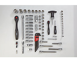 VIGOR Assortiment d'outils COMBINE - kit combiné de clés et tournevis, 72 pièces seules (sans support)