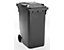 Conteneur à déchets en plastique conforme à la norme DIN EN 840 - capacité 360 l, h x l x p 1100 x 600 x 874 mm, Ø roues 200 mm - anthracite, 5 pièces et +