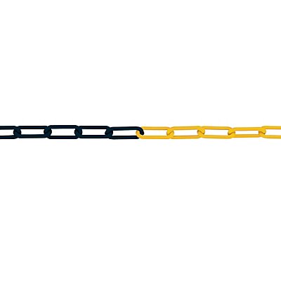 PE-Gliederkette, Gliederstärke 8 mm, Bundlänge 25 m, schwarz-gelb, ab 4 Stück 