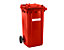 EUROKRAFT Conteneur à déchets en plastique conforme à la norme DIN EN 840 - capacité 240 l, h x l x p 1067 x 580 x 730 mm - rouge, 5 pièces et +