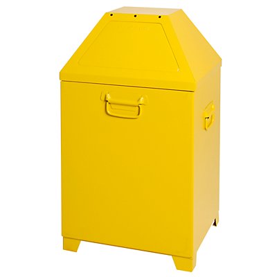 Flammverlöschender Abfallbehälter - mit abnehmbarem Oberteil - gelb